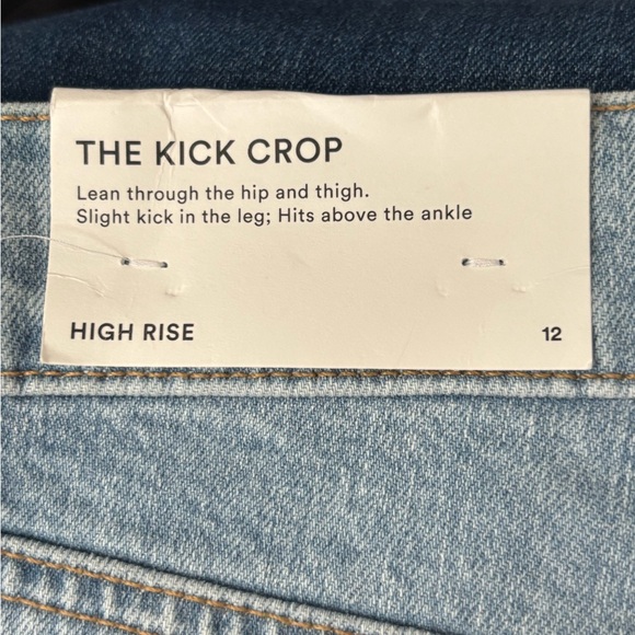 NWT Ann Taylor Loft Women Lt Blue Jeans Kick Crop Curvy High Rise Raw Edge 36/12 - Picture 7 of 10